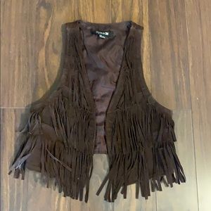 Pleather tassel vest